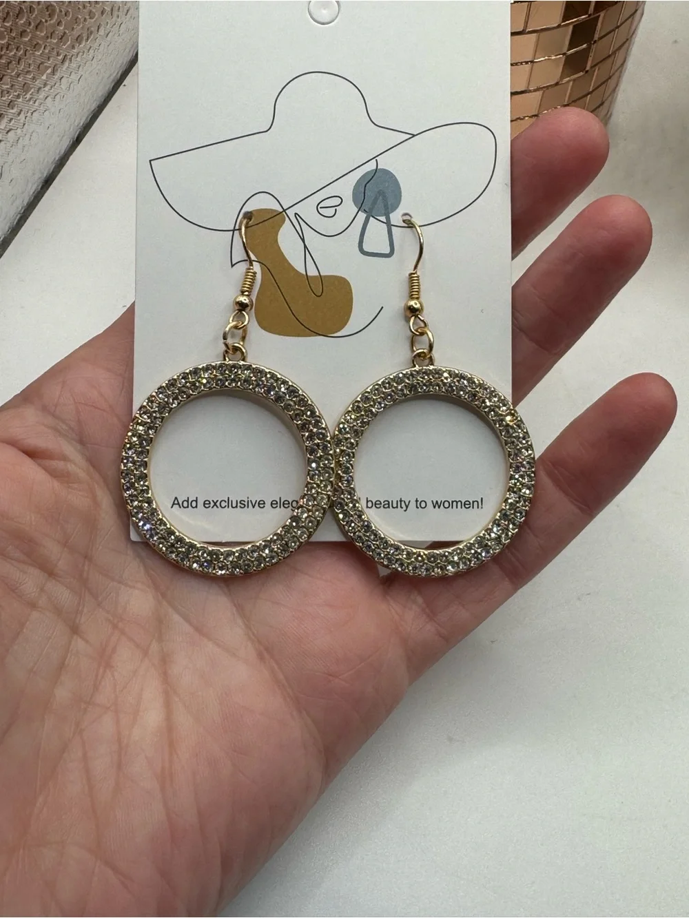 Stainless‎ Steel Fashion Earrings with Crystals NEW